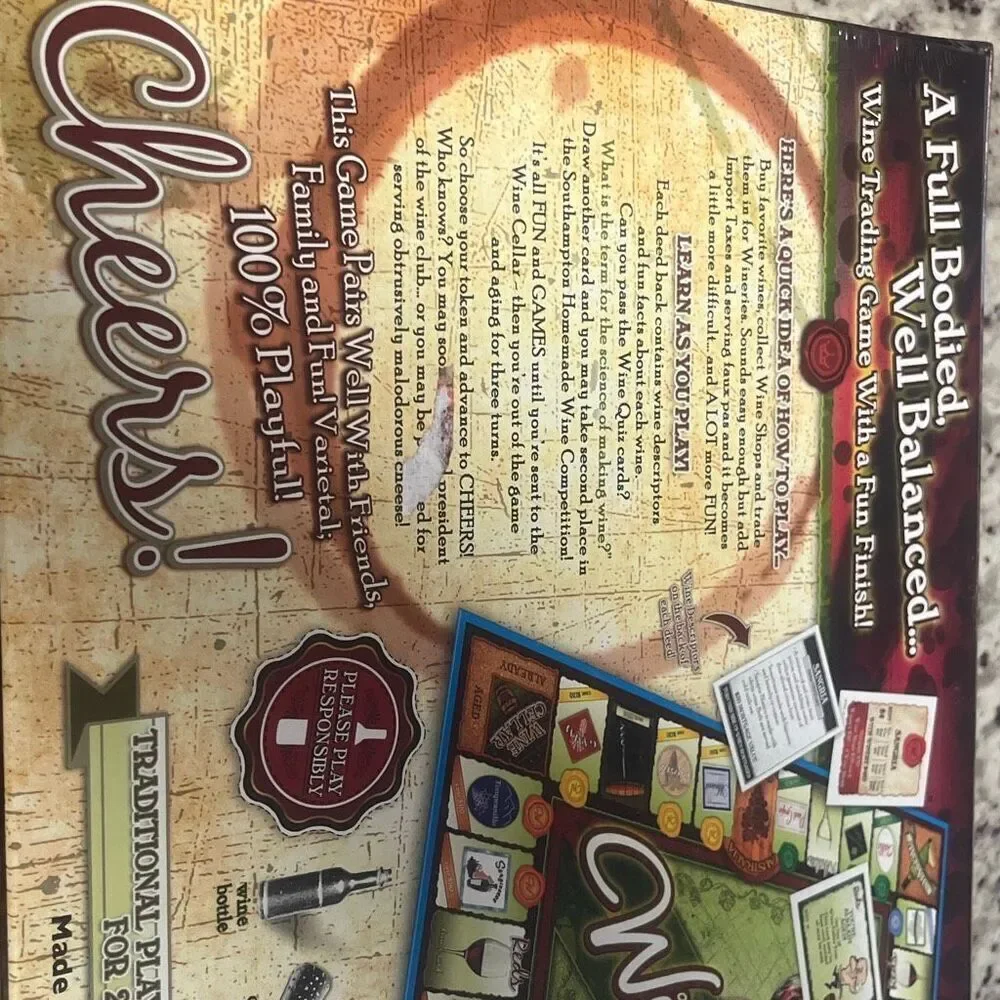 Brand New Wine-Opoly Board Game Monopoly Wine Trading Sealed